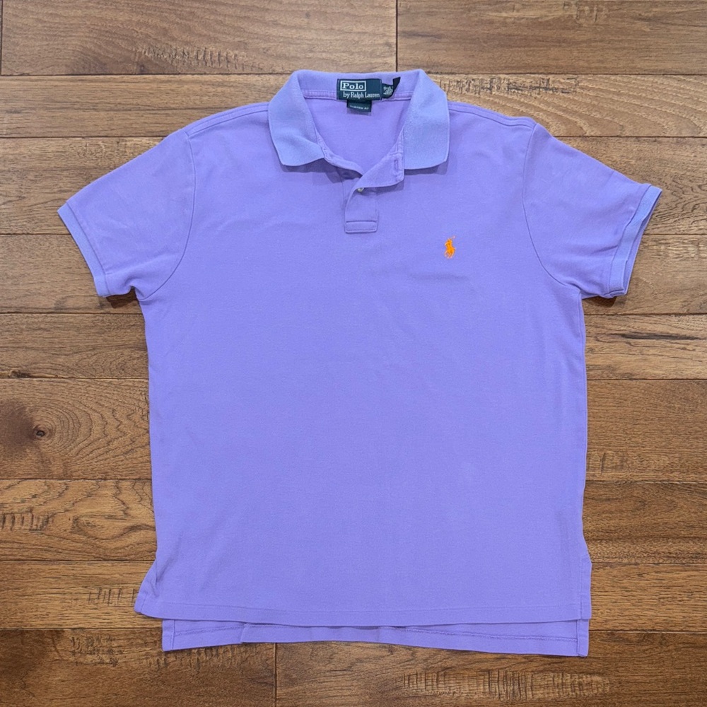 Polo by Ralph Lauren Custom Fit Purple Orange Mens Short-Sleeve Polo - Size L